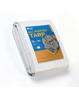 Guard Shield White Tarp Waterproof 30X30 Feet Medium Duty All Purpose Poly Tarps Cover 7Mil