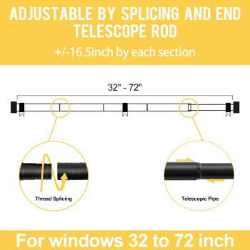 Zeerobee Curtain Rods For Windows 32 To 72 1 Inch Black Curtain Rod Set Heavy Duty Drapery Rods With Adjustable Curtain Rods