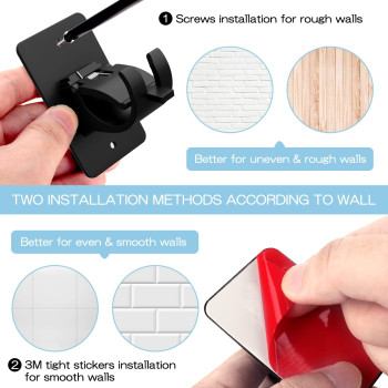 8 Pieces Self Adhesive Curtain Rod Bracket Universal Plastic Curtain Rod Holders No Drill Curtain Rod Brackets Curtain Rod Hoo