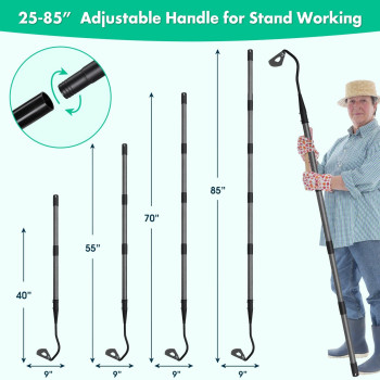 Hardened Hollow Hoe With Long Handle 85 Inch Heavy Duty Garden Hoes For Weeding Loosening Soil Digging Planting Ridging Hand