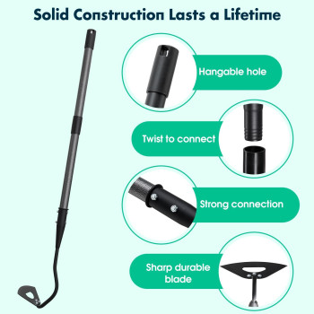 Hardened Hollow Hoe With Long Handle 85 Inch Heavy Duty Garden Hoes For Weeding Loosening Soil Digging Planting Ridging Hand