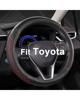 West Llama Customized Auto Car Steering Wheel Cover For Toyota Rav4 Corolla Camry Highlanderdiamond Quiltedblackredstandard