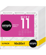 Simply Filters 16X20X1 Merv 11 Mpr 1000 Air Filter 12 Pack Actual Size 1575X1975X075 Hvac Ac Furnace Air Pleat