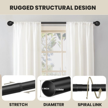 Somins Curtain Rods For Windows 144 To 168 Industrial Curtain Rods Wrap Around Black Curtain Rods Room Divider Curtain Rod H