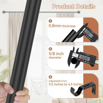 Curtain Rods For Windows 66 To 120 58 Inch Heavy Duty Small Curtain Rod Set With Brackets Adjustable Drapery Rods For Li