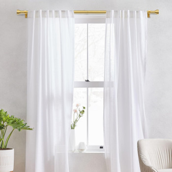 Ifels Heavy Duty Curtain Rods For Windows 28 To 48 Inch 1 Inch Adjustable Gold Curtain Rod With Easy Installation And Modern De