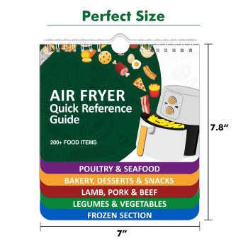 200 Air Fryer Cheat Sheet Magnets Cooking Guide Booklet Air Fryer Cooking Guide Magnetic Cookbook Air Frye