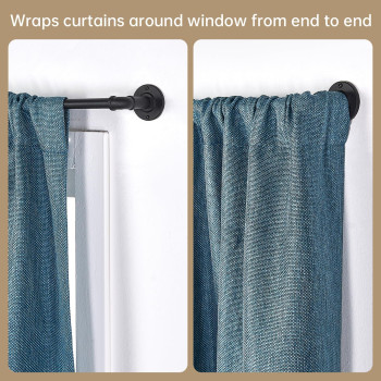 Industrial Curtain Rods For Windows 66 To 120 Inches Blackout Wrap Around Curtain Rod For Indoor And Outdoor 58 Inch Diamete