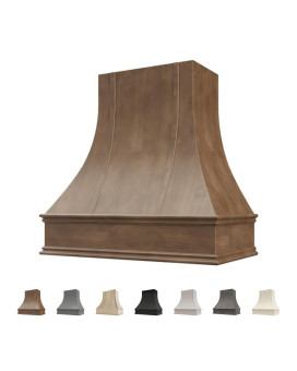 Riley Higgs Curved Front American Walnut Range Hood Cover With Decorative Molding Wall Mounted Wood Range Hood Covers Plywo