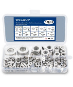 Washers 900 Pcs Washers For Screws 304 Stainless Steel Flat Washers Flat Washers For Bolts Assortment Fender Washers Set 9