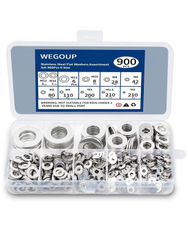 Washers 900 Pcs Washers For Screws 304 Stainless Steel Flat Washers Flat Washers For Bolts Assortment Fender Washers Set 9