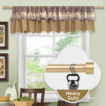 Ynl Curtain Rod For Window 36 To 120 Inches5510Ft Gold Curtain Rod With 2 X Curtain Holdbacks 1 Diameter Heavy Duty Dra