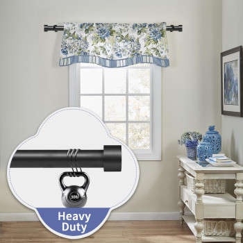 Ynl Curtain Rod For Window 66 To 120 Inches5510Ft Matte Black Curtain Rod With 2 X Curtain Holdbacks 1 Diameter Heavy D