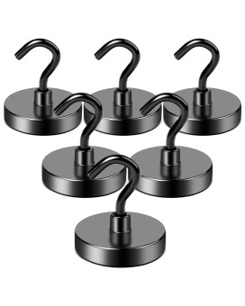 Lovimag Magnetic Hooks 110Lbs Strong Magnetic Hooks Heavy Duty For Refrigerator Black Magnet With Hooks For Cruise Cabin Larg