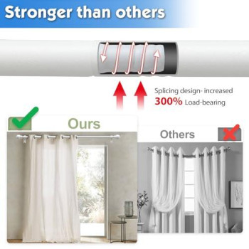 Yeyebest Curtain Rods For Windows 28 To 93 Inch 58 Inch Metal Curtain Rod Set Heavy Duty Winbdow Curtain Rod With Brackets Whi