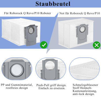 Accessories Kit Compatible With Roborock Q Revo Robtic Vacuum Cleaner 2 Main Brush Roller 4 Hepa Filters 4 Mop Pads 4 Dust Bag