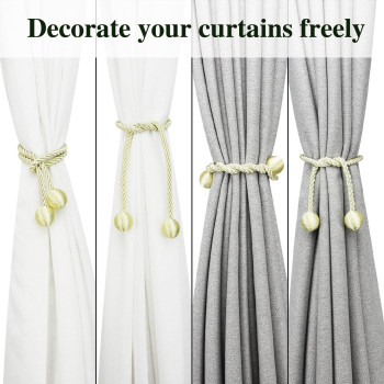 Nieffeiy Curtain Tiebacks Outdoor Elegant Decorative Tie Backs Modern Rope Tiebacks For Drapes Window Curtain Holdbacks For Drap