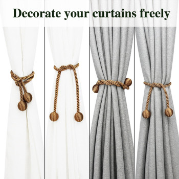 Nieffeiy Curtain Tiebacks Outdoor Elegant Decorative Tie Backs Modern Rope Tiebacks For Drapes Window Curtain Holdbacks For Drap