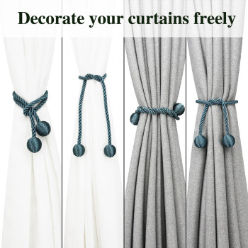 Nieffeiy Curtain Tiebacks Outdoor Elegant Decorative Tie Backs Modern Rope Tiebacks For Drapes Window Curtain Holdbacks For Drap