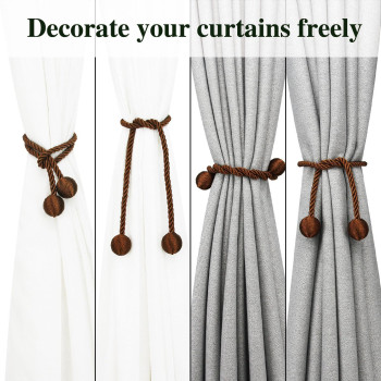 Nieffeiy Curtain Tiebacks Outdoor Elegant Decorative Tie Backs Modern Rope Tiebacks For Drapes Window Curtain Holdbacks For Drap