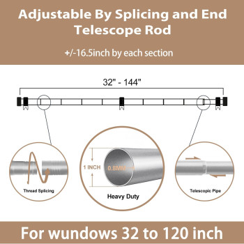 Zeerobee Curtain Rods For Windows 32 To 144 1 Inch Silver Curtain Rod Set Heavy Duty Drapery Rods With Adjustable Curtain Rods