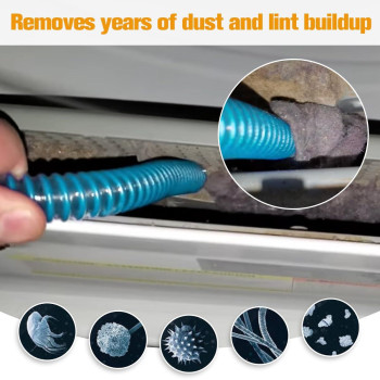 Funteck 34 Inches Dryer Lint Vacuum Attachment Flexible Lint Trap Cleaning Tool 32Mm 35Mm Hose Fittings