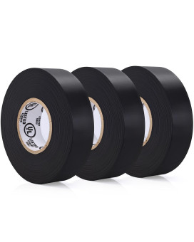 Tapewell Black Electric Tape Professional Grade 34 Inch X 66Ft Pvc Electrical Insulating Tape For All Weather Ul Appro