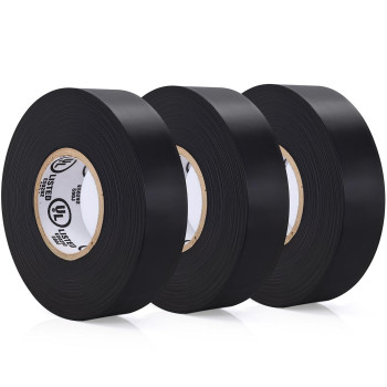 Tapewell Black Electric Tape Professional Grade 34 Inch X 66Ft Pvc Electrical Insulating Tape For All Weather Ul Appro