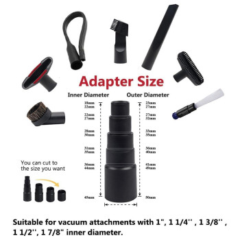 9 Pcs Vacuum Attachments For Shop Vac Accessories With 2 12 To 1 14 Vacuum Hose Adapter 1 78 To 1 Adapter For Shop V