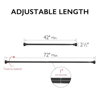 Design House 564195 Classic Adjustable 51 To 86Inch Shower Rod For Bathroom White