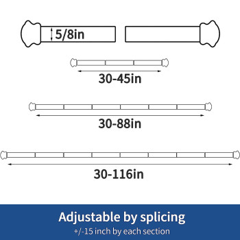 Curtain Rods For Windows 30 To 116 Inch Lightweight White Curtain Rod With Brackets Standard Decorative 58 Inch Curtain Rods Fo