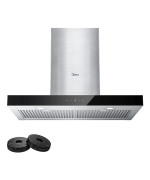 Midea Mvt30W9Ast Range 30 Inch 450Cfm Vent T Shape Stove Hood With 5Layer Aluminum Permanent Filters Kitchen Ductless Converti