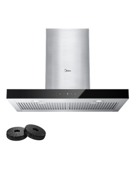 Midea Mvt30W9Ast Range 30 Inch 450Cfm Vent T Shape Stove Hood With 5Layer Aluminum Permanent Filters Kitchen Ductless Converti