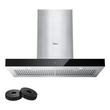 Midea Mvt30W9Ast Range 30 Inch 450Cfm Vent T Shape Stove Hood With 5Layer Aluminum Permanent Filters Kitchen Ductless Converti