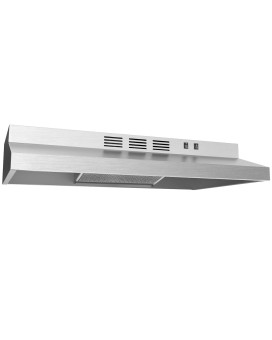 Midea Mvu30W2Ast Range 30 Inch Under Cabinet Vent Ductless Convertible With Durable Stainless Steel 200 Cfm Kitchen Hood With 2