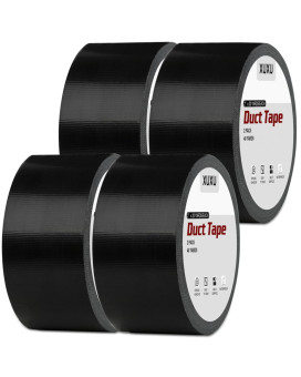 Xuxu 4 Pcs Duct Tape Heavy Duty Waterproof Black Duct Tape Strong Adhesive Duct Tape Bulk For Indoor Outdoor Repairs Tear By Ha