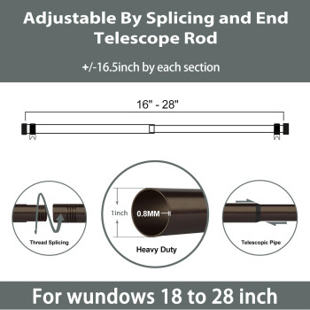 Zeerobee Curtain Rods For Windows 16 To 28 1 Inch Curtain Rod Set Heavy Duty Drapery Rods With Adjustable Curtain Rods Outdoo