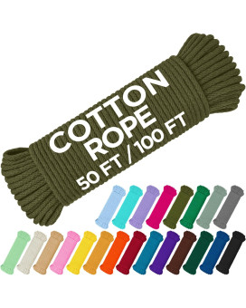 Teceum Cotton Rope 316 5 Mm 100 Ft Strong Allpurpose Braided Rope Natural Cotton For Crafting Amping Clothes L