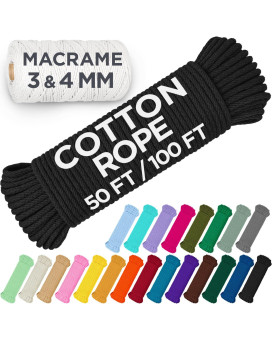 Teceum Cotton Rope 316 5 Mm 50 Ft Strong Allpurpose Braided Rope Natural Cotton For Crafting Amping Clothes Li