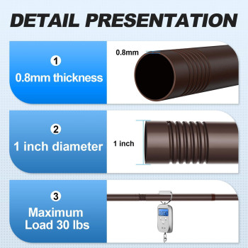 Corklatta Bronze Shower Curtain Rod 31 To 92 Inch 1 Inch Diameter Adjustable Spring Tension Stainless Steel Telescoping Rod Easy