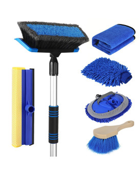 Wontolf 62 Car Wash Brush With Long Handle Scratchfree Soft Bristles Sturdy Car Wash Mop Kit Complete Car Cleaning Brush Ki