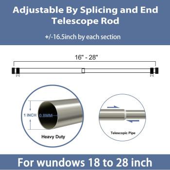 Zeerobee Curtain Rods For Windows 16 To 28 1 Inch Curtain Rod Set Heavy Duty Drapery Rods With Adjustable Curtain Rods Outdoo