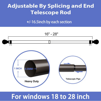 Curtain Rods For Windows 16 To 28 1 Inch Curtain Rod Set Heavy Duty Drapery Rods With Adjustable Curtain Rods Outdoor Curtain