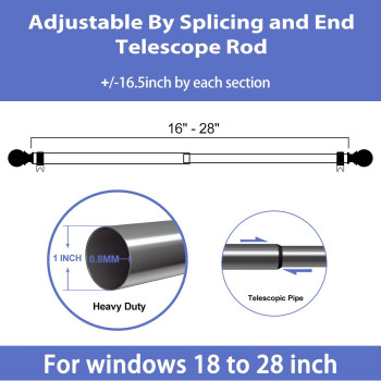 Curtain Rods For Windows 16 To 28 1 Inch Curtain Rod Set Heavy Duty Drapery Rods With Adjustable Curtain Rods Outdoor Curtain