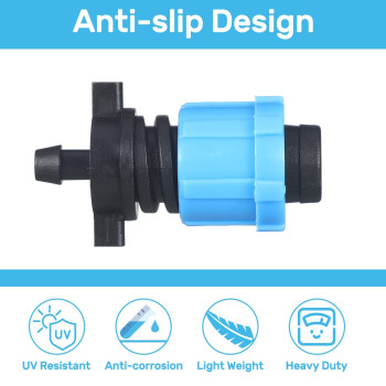 Frienda 100 Pcs Drip Tape Connector Drip Tape Fittings Drip Irrigation Tubing Coupling Barbed Locking Fitting Kit Drip Irriga