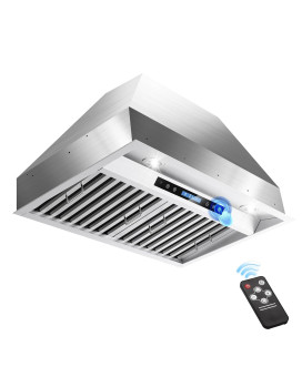 Oneeon 30 Inch Builtininsert Range Hood 600 Cfm Ducted Stainless Steel Kitchen Vent Hood With 4 Speed Gesture Sensing Touch