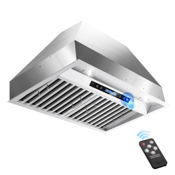 Oneeon 30 Inch Builtininsert Range Hood 600 Cfm Ducted Stainless Steel Kitchen Vent Hood With 4 Speed Gesture Sensing Touch