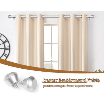 Silver Curtain Rod Hotozon Curtain Rods For Windows 48 To 84 Inch Decorative Single Drapery Rod With Diamond Finials