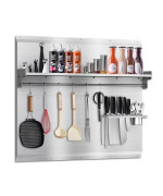 Range Backsplash 36 X 30 Inch Wallmounted Stainless Steel Backsplash With Builtin Storage Shelf Hanging Rack Stainless Ste