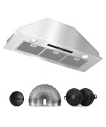 Range Hood Insert 36 Inch 600Cfm Builtin Kitchen Hood Ductedductless Convertible Vent Hood Insert With 4Speed Stove Exhaust